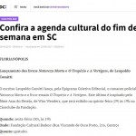 Site do jornal Diário Catarinense divulga nota sobre lançamento de livros na Fundação