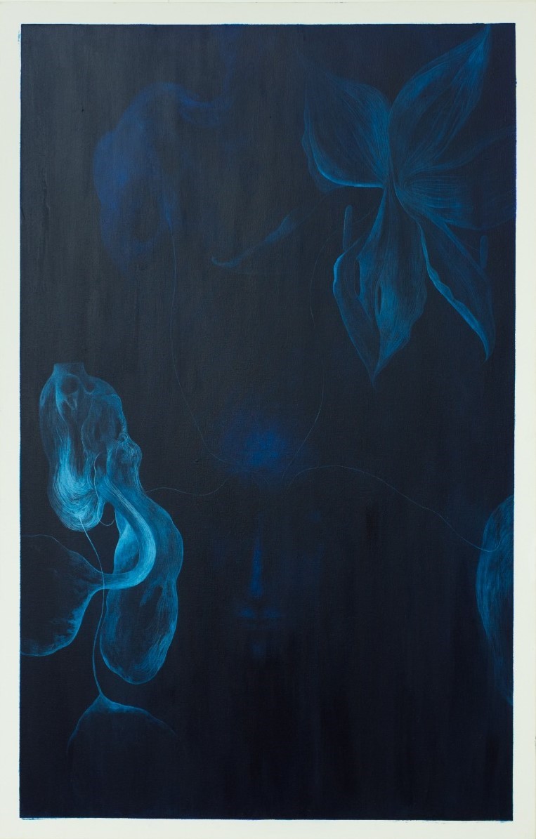 Cosmorelief [autorretrato], Fernando Lindote, 2010. Acrílico sobre tela, 89,5x140cm.