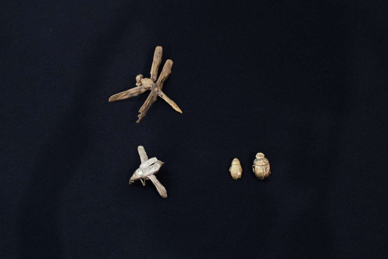 Libélula, 2008, Bronze. Passagem de vôo, 2005, Prata e cobre. Besouro, 2005-7, bronze. Besouro, 2005-7, bronze. Julia Amaral, escala natural