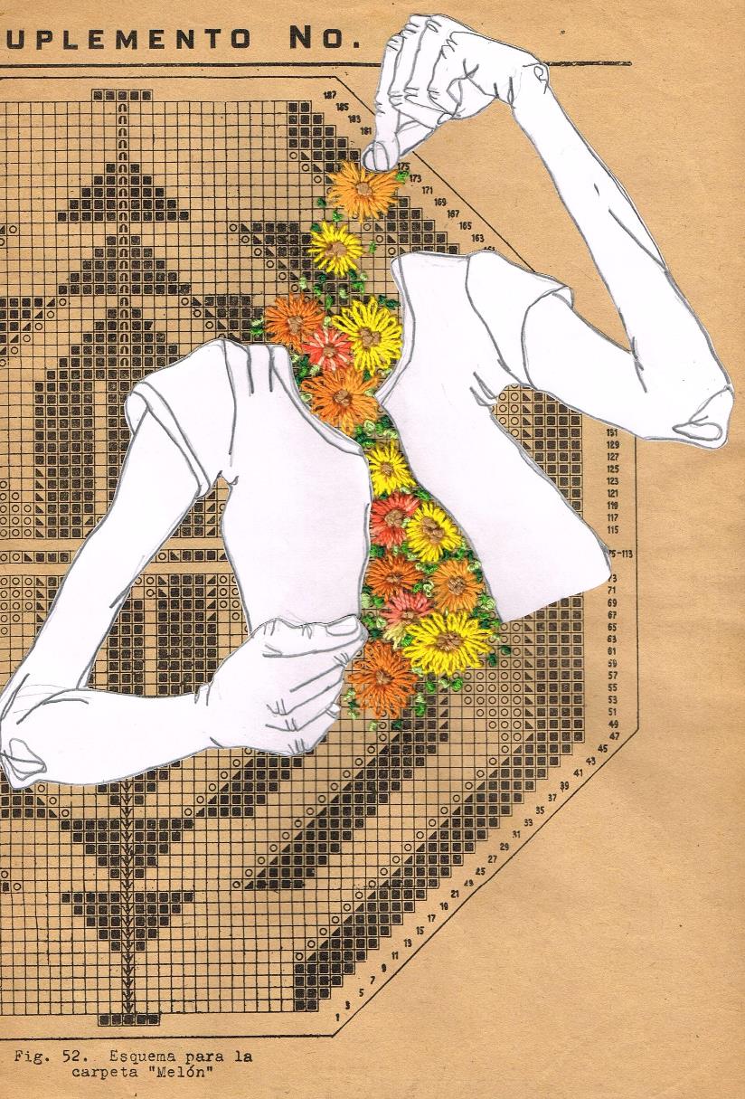 Marcela, 2016. Desenho bordado sobre papel, 29,7x21cm.