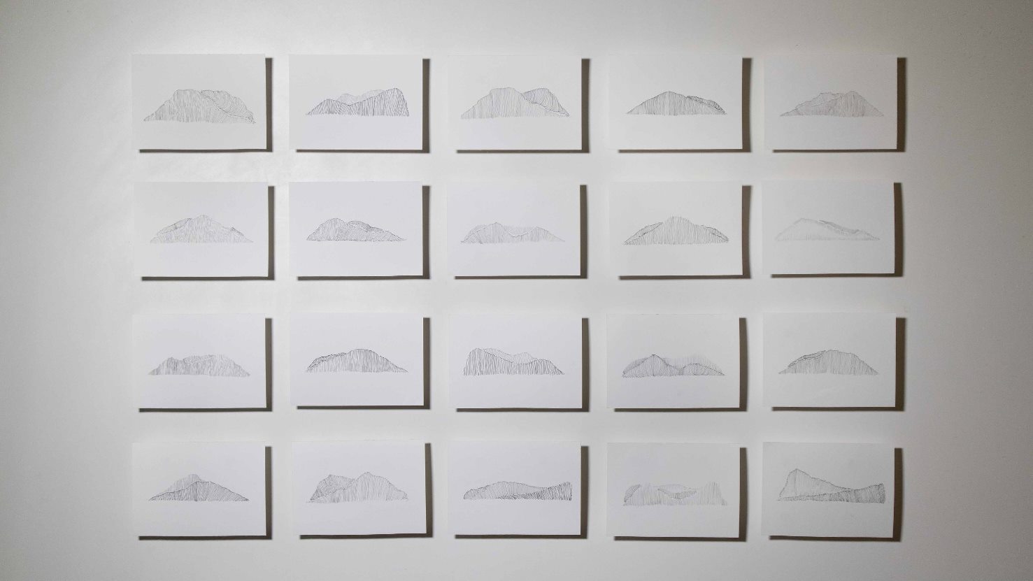 Série Catálogo de paisagens da janela do meu quarto, Anna Moraes, 2020. Desenho, caneta sobre papel 300g, 20x15cm cada.