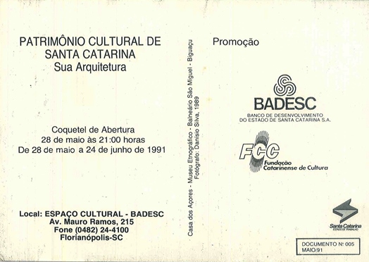 1991 05 28 PATRIMÔNIO CULTURAL DE SANTA CATARINA - SUA ARQUITETURA parte 2