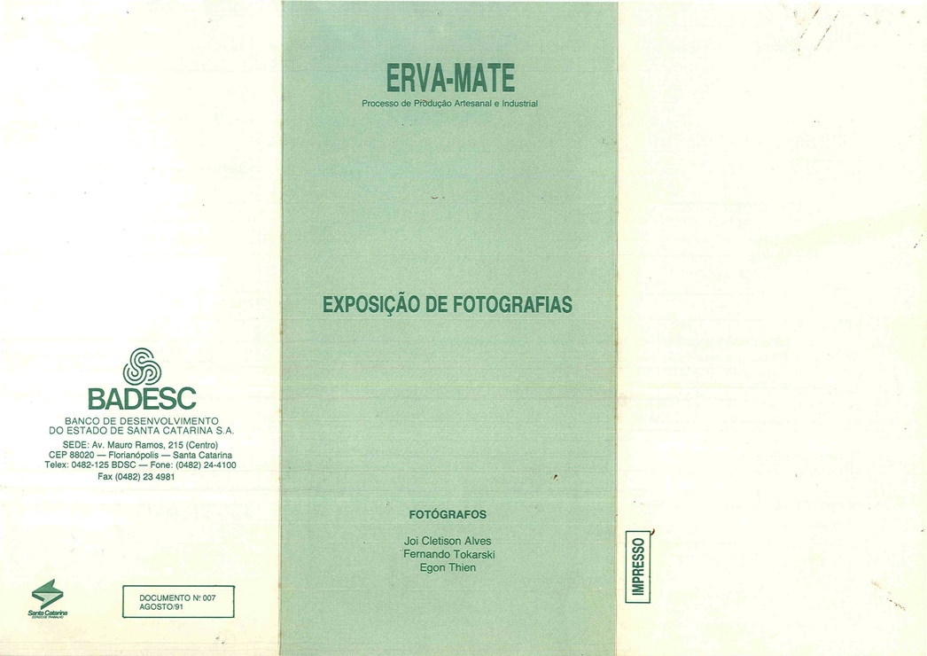 1991 08 15 ERVA-MATE - PROCESSO DE PRODUÇÃO ARTESANAL E INDUSTRIAL parte 1