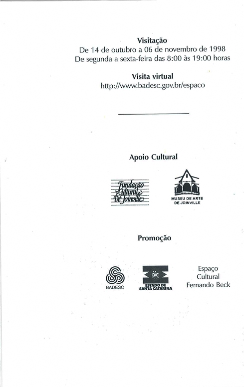 1998 10 14 JOINVILLE ARTE ATUAL; OS MANUSCRITOS DE VON KLOPPER; CULTURA E MODERNIDADE parte 8