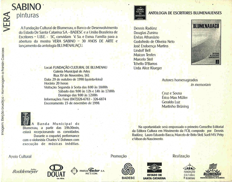 1998 10 29 VERA SABINO - 30 ANOS DE ARTE 2 parte 2