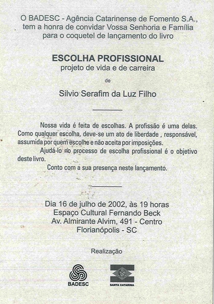 2002 07 16 ESCOLHA PROFISSIONAL - PROJETO DE VIDA E DE CARREIRA parte 2