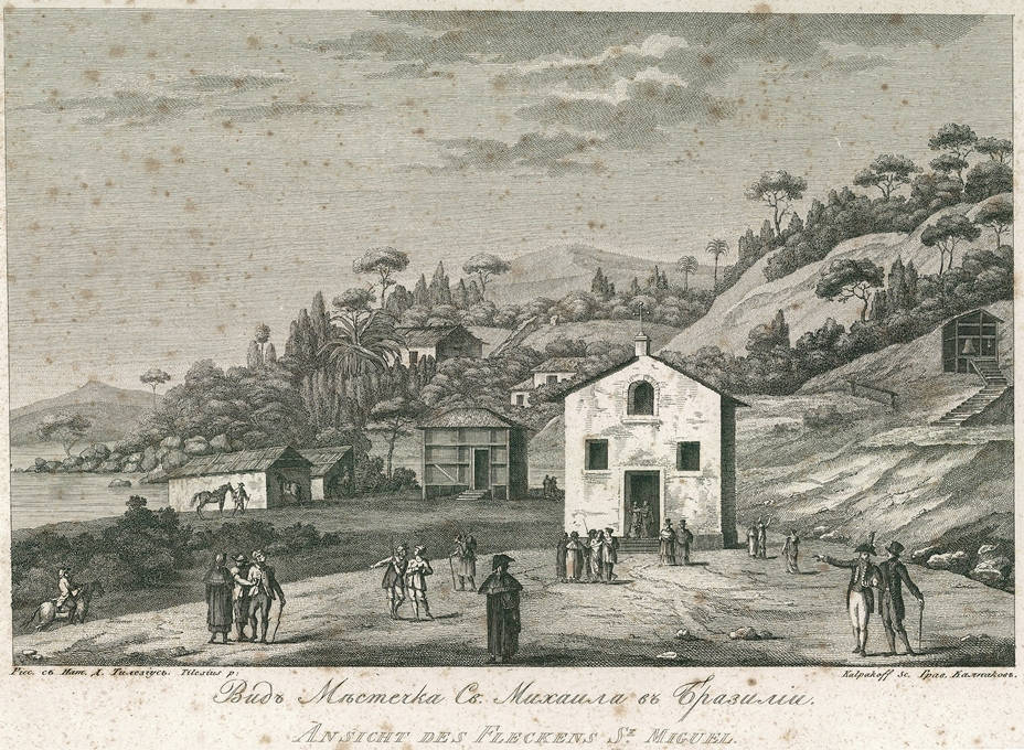 [4] Vista de São Miguel, 1805-6. Wilhelm Gottlieb Tilesius von Tilenau [1769-1857]. Coleção Catarina. Fonte Ylmar Corrêa Neto.