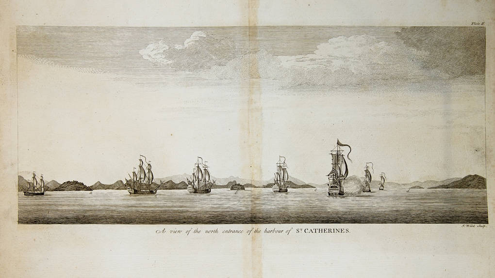 [61] A View of the north entrance of the harbour of St. Catherines, 1740. Coleção Catarina. Fonte: Ylmar Corrêa Neto.