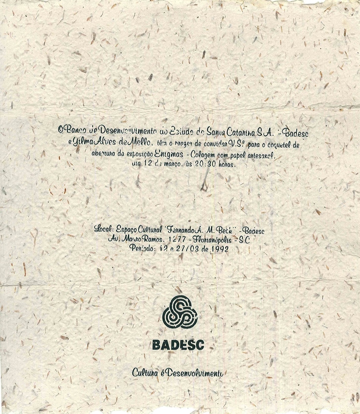 1992 03 12 ENIGMAS - COLAGEM COM PAPEL ARTESANAL