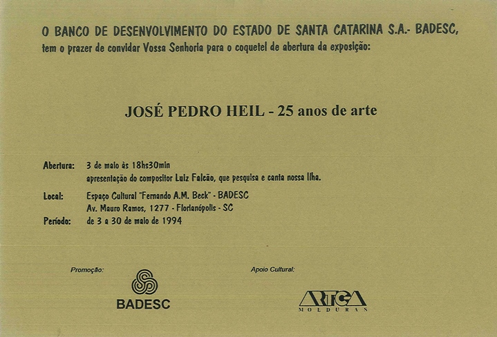 1994 05 03 JOSÉ PEDRO HEIL - 25 ANOS DE ARTE