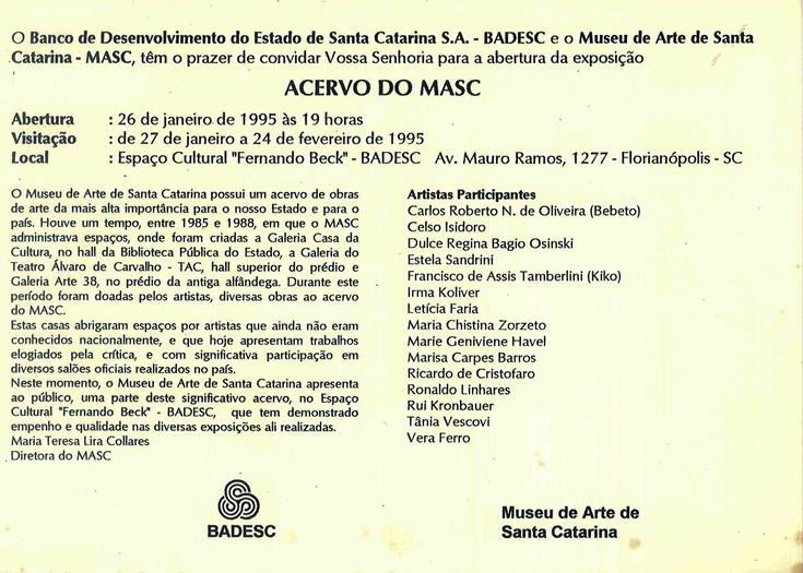 1995 01 27 ACERVO DO MUSEU DE ARTE DE SANTA CATAINA pt1