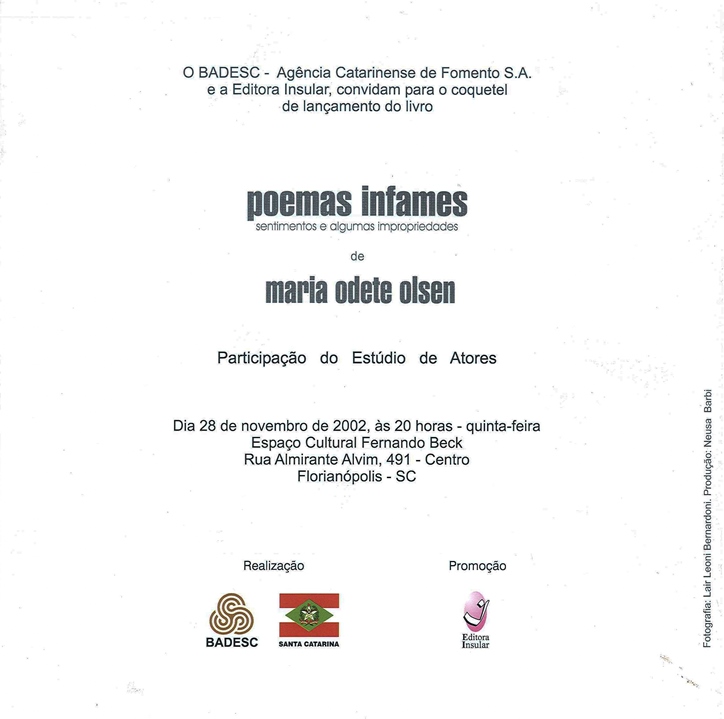 2002 11 28 POEMAS INFAMES - SENTIMENTOS E ALGUMAS IMPROPRIEDADES pt2