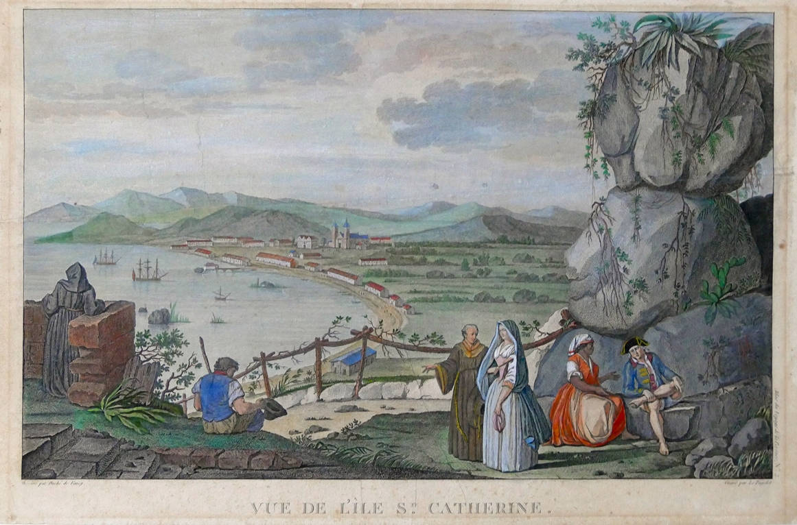 [21] Vista da Ilha de Santa Catarina, 1785. Gaspar Duche de Vancy [1756- 1788]. Coleção Catarina. Fonte Ylmar Corrêa Neto.