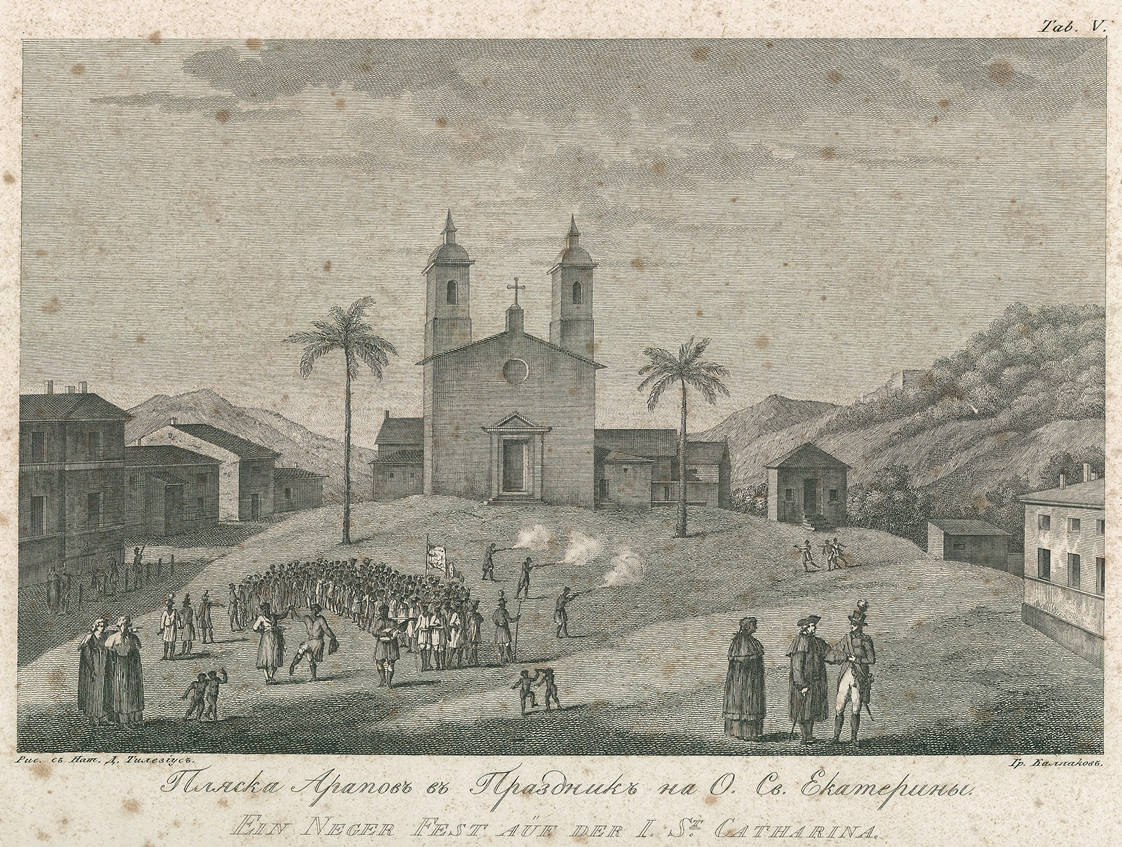 [4] Festa de negros na Ilha de Santa Catarina, 1806. Wilhelm Gottlieb Tilesius von Tilenau [1769-1857]. Coleção Catarina. Fonte Ylmar Corrêa Neto.