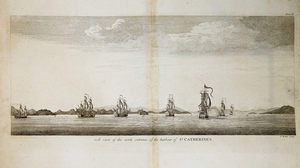 [60] A View of the north entrance of the harbour of St. Catherines, 1740. Coleção Catarina. Fonte: Ylmar Corrêa Neto.