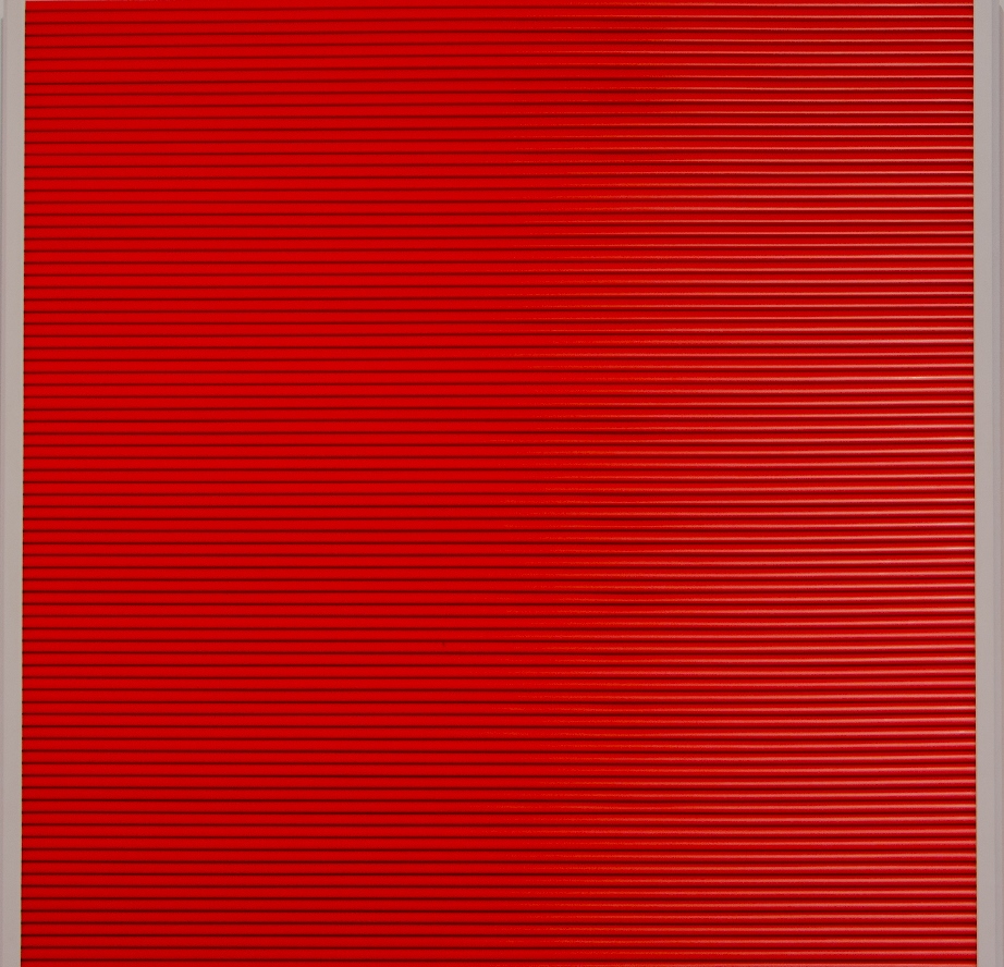 Sem título, 1991. Díptico, perfil plástico branco e perfil plástico vermelho, 163x170cm e 120x123cm. Acervo Instituto Schwanke.