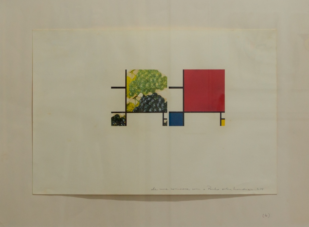 Sem título (Desenho e decalque de uma conversa com o Paulo sobre Mondrian), 1977. Papel fabriano encerado, 46,2x62,7cm. Acervo Instituto Schwanke.