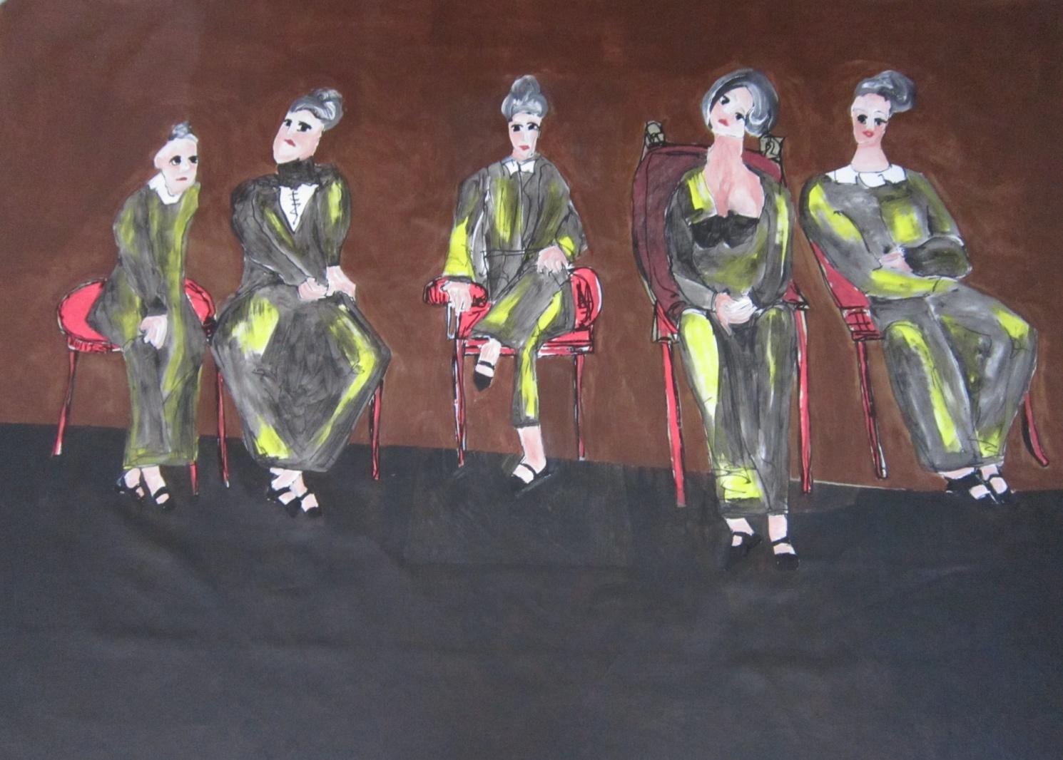 Comissão de mulheres, 2014. Acrílica sobre tela, 152x103cm.