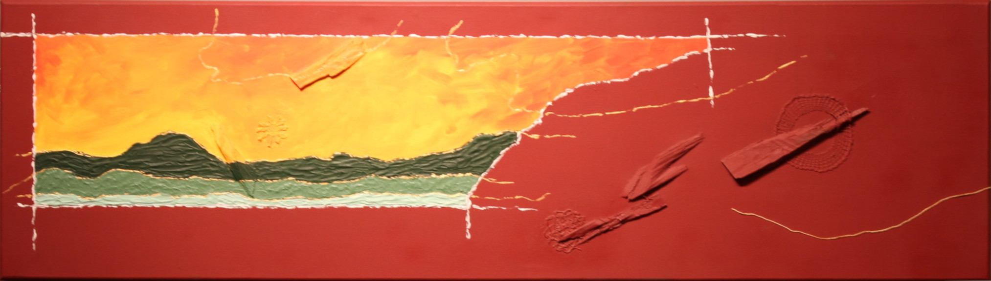 Divino Espírito Santo (Ilha em cores III), Marcos Nakamura, mista, 40x104cm. Acervo BADESC.