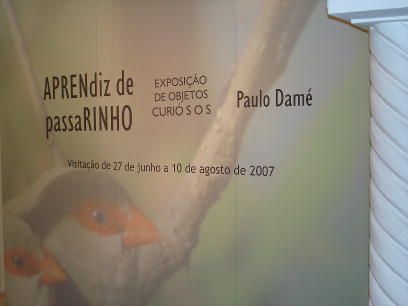 Exposição APRENdiz de passaRINHO, de Paulo Damé.